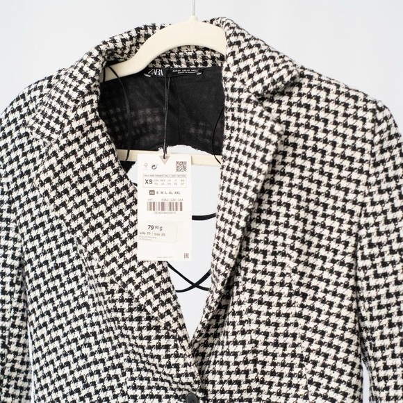 Zara Black and White Houndstooth Blazer Dress - Picture 5 of 7